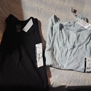 Kids Sleeveless Tops - Black and Light Blue